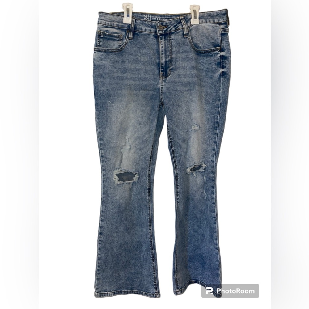 Flare Bottom Ripped Jeans
